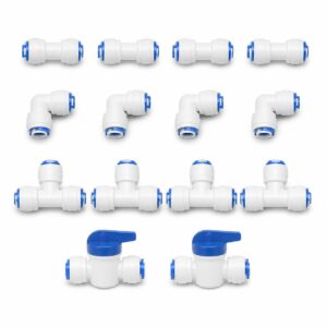 Kit OD-A4 de 14 raccords rapides push-fit 1/4 de pouce pour osmoseur